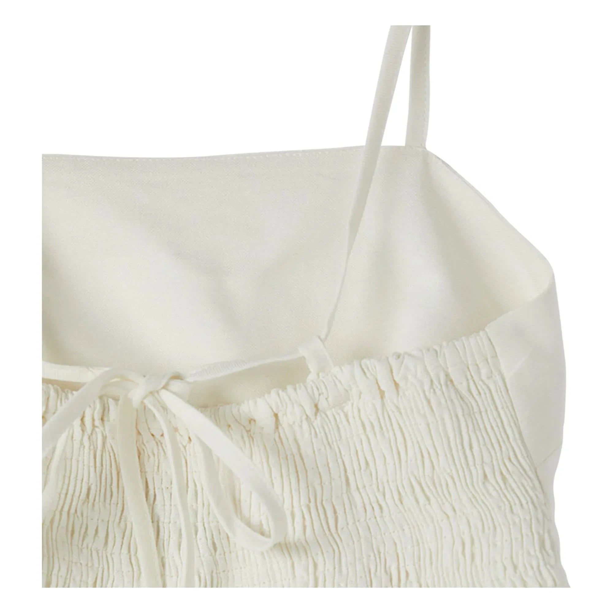 Fabula - Ruffled Crop Top | White