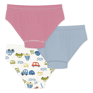 Petit Bateau - 3-Pack Boys' Underwear with Car Pattern | White