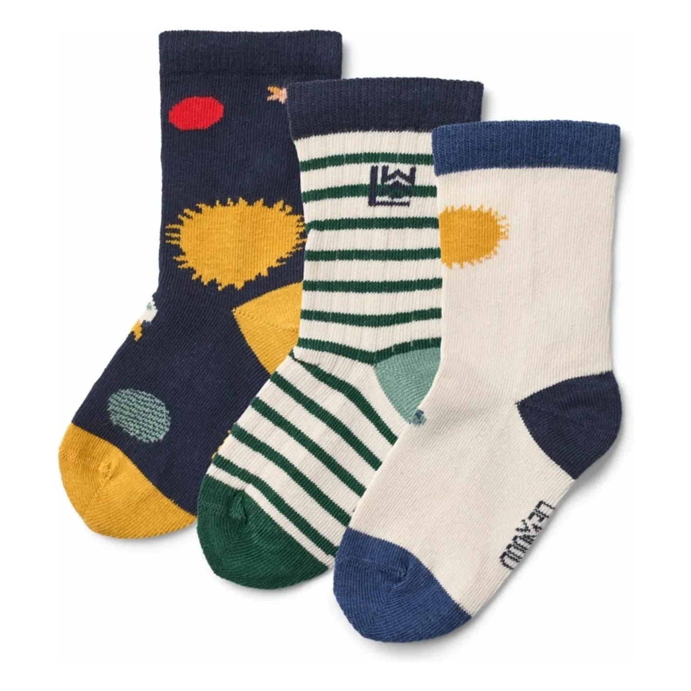 Liewood - 3 Pair Silas Soleil Socks Set | Navy Blue