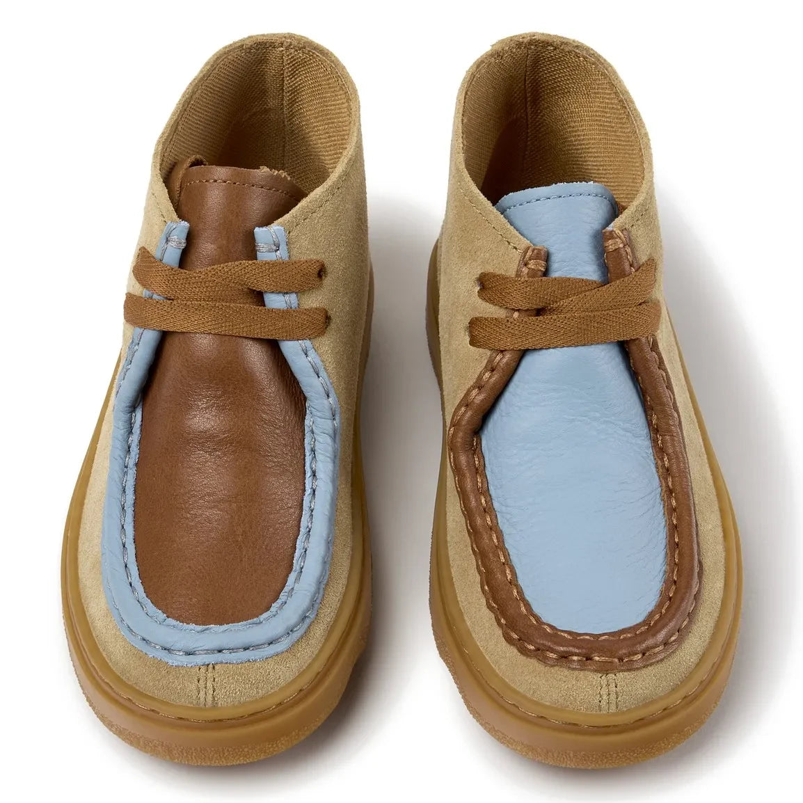 Camper - Kiddo Color-Blocked Lace-Up Boots | Light Brown