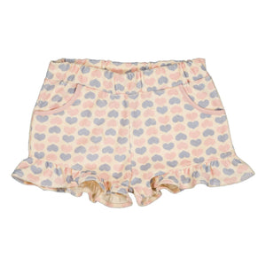 Louis Louise - Astrée Ruffled Shorts Terry Fabric Hearts | Dusty Pink