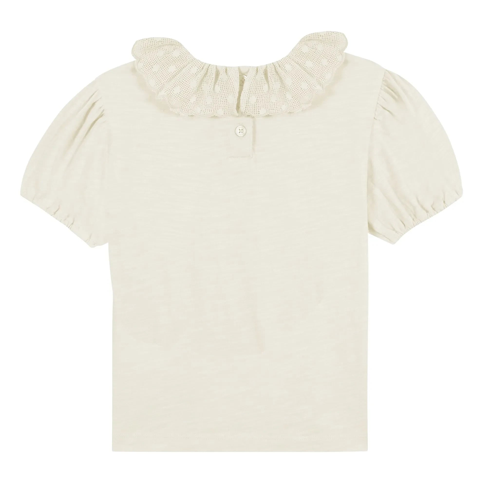 Bonton - Niris Embroidered Collar T-Shirt | Ecru