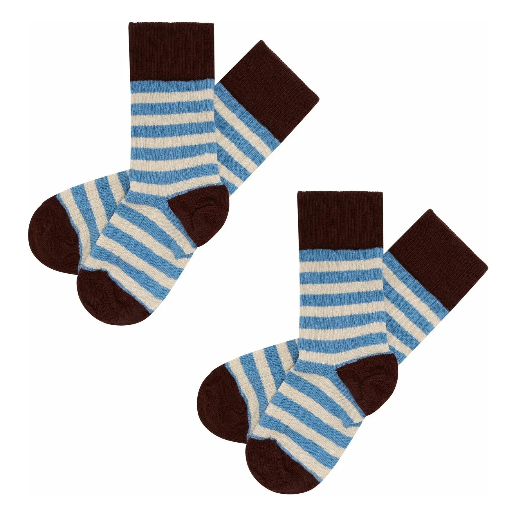 FUB - Classic Striped 2 Pairs of Socks Set | Azure blue