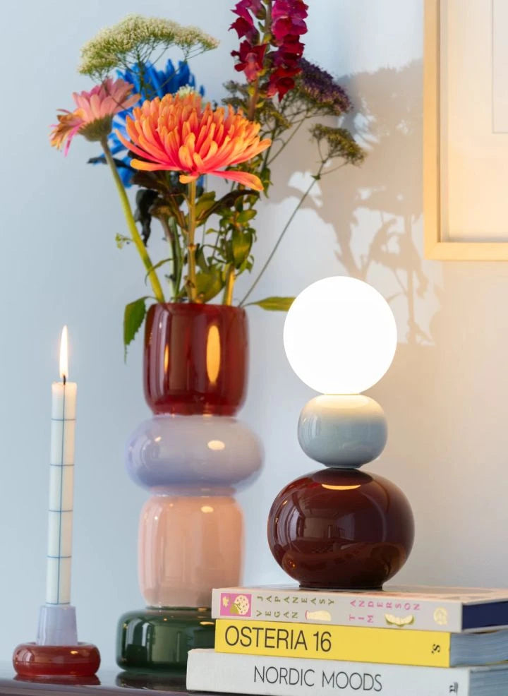 Present Time - Firenze Pellet Table Lamp | Burgundy