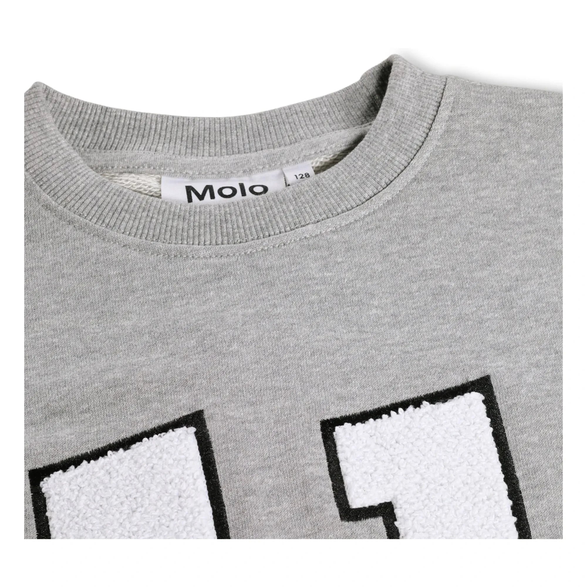 Molo - Magni Sweatshirt No. 11 Smile Organic Cotton | Grey Melange