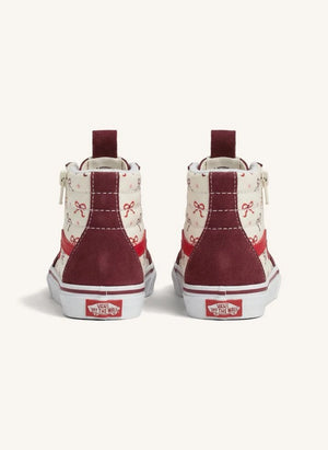 Vans - Burgundy SK8-Hi Reissue Zippered Ankle Sneakers Side Knots