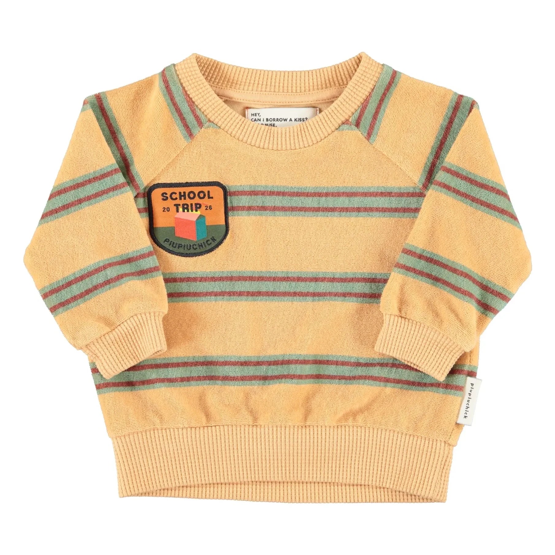 Piupiuchick - Çizgili Organik Pamuklu Sweatshirt | Sarı