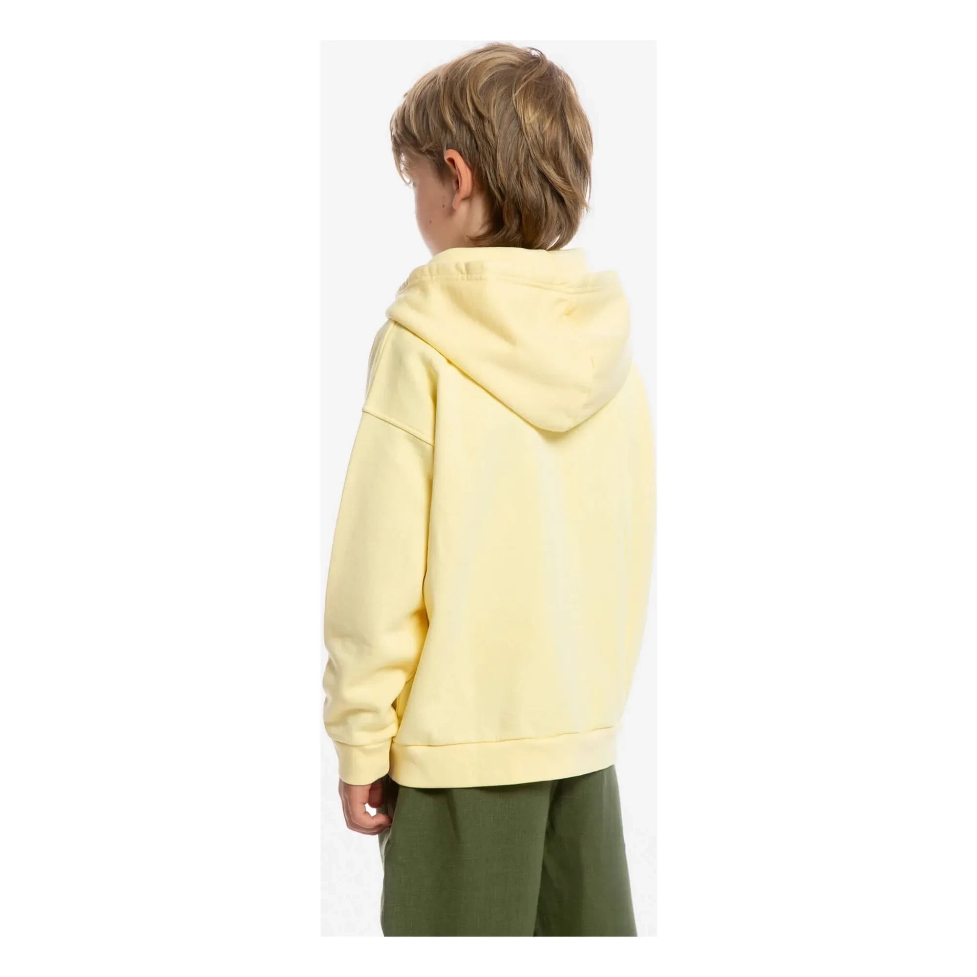 Matona - Organic cotton hooded zip-up sweatshirt | Pale yellow