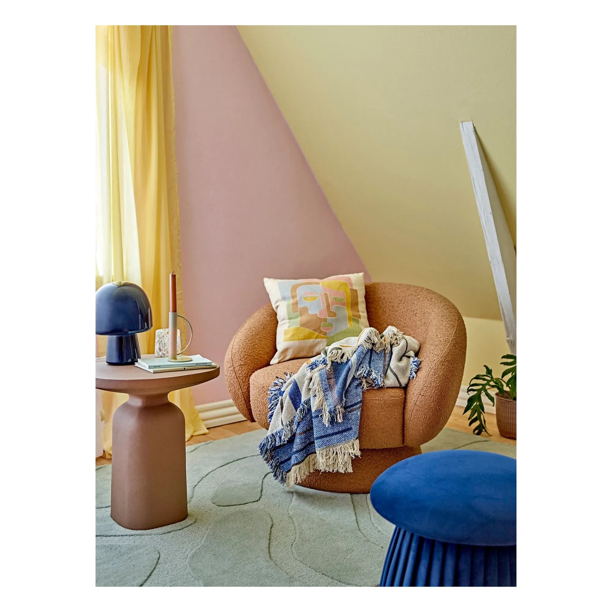 Bloomingville - Roberta recycled polyester pouf | Blue