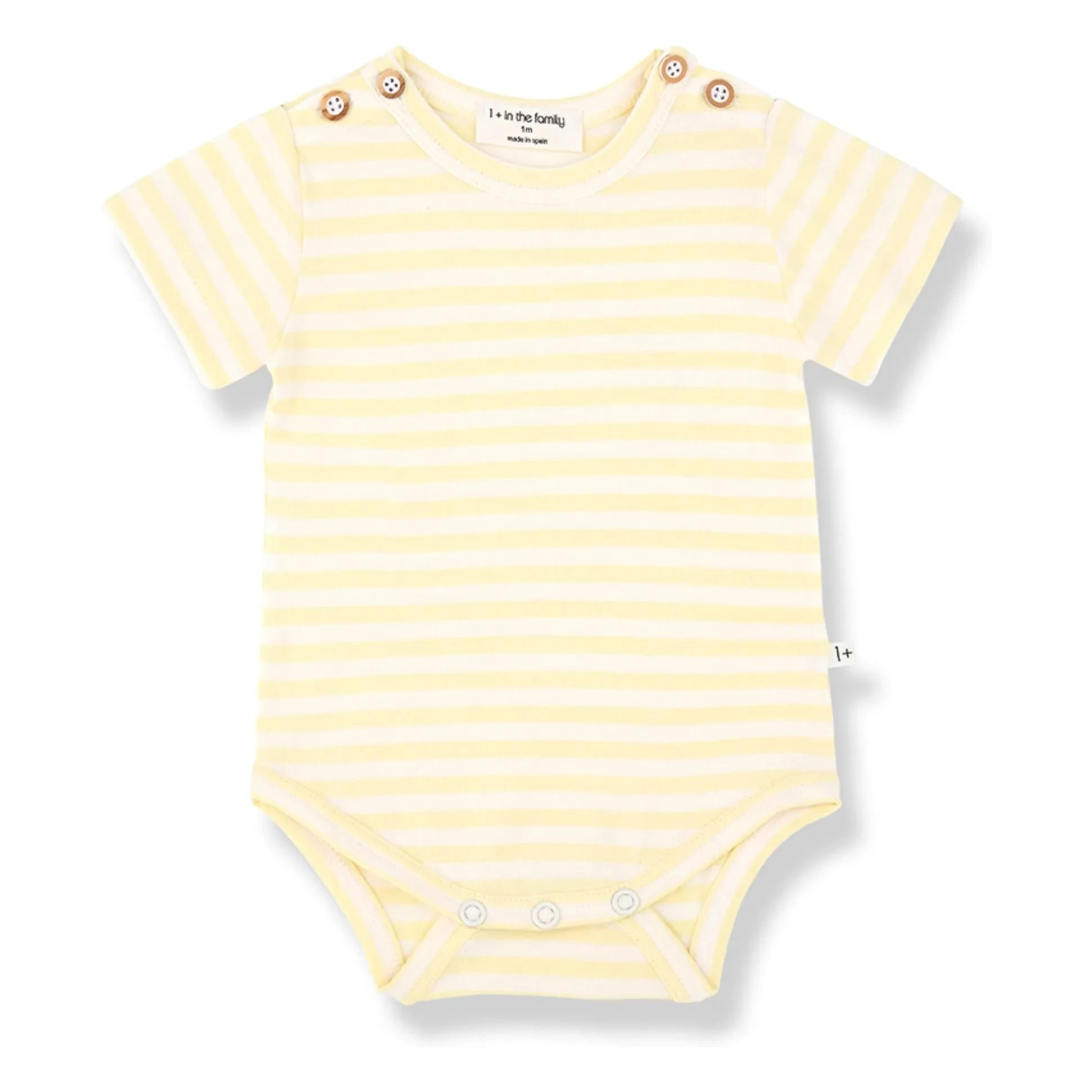 1+ in the family - Eloi Striped Bodysuit | Light Yellow