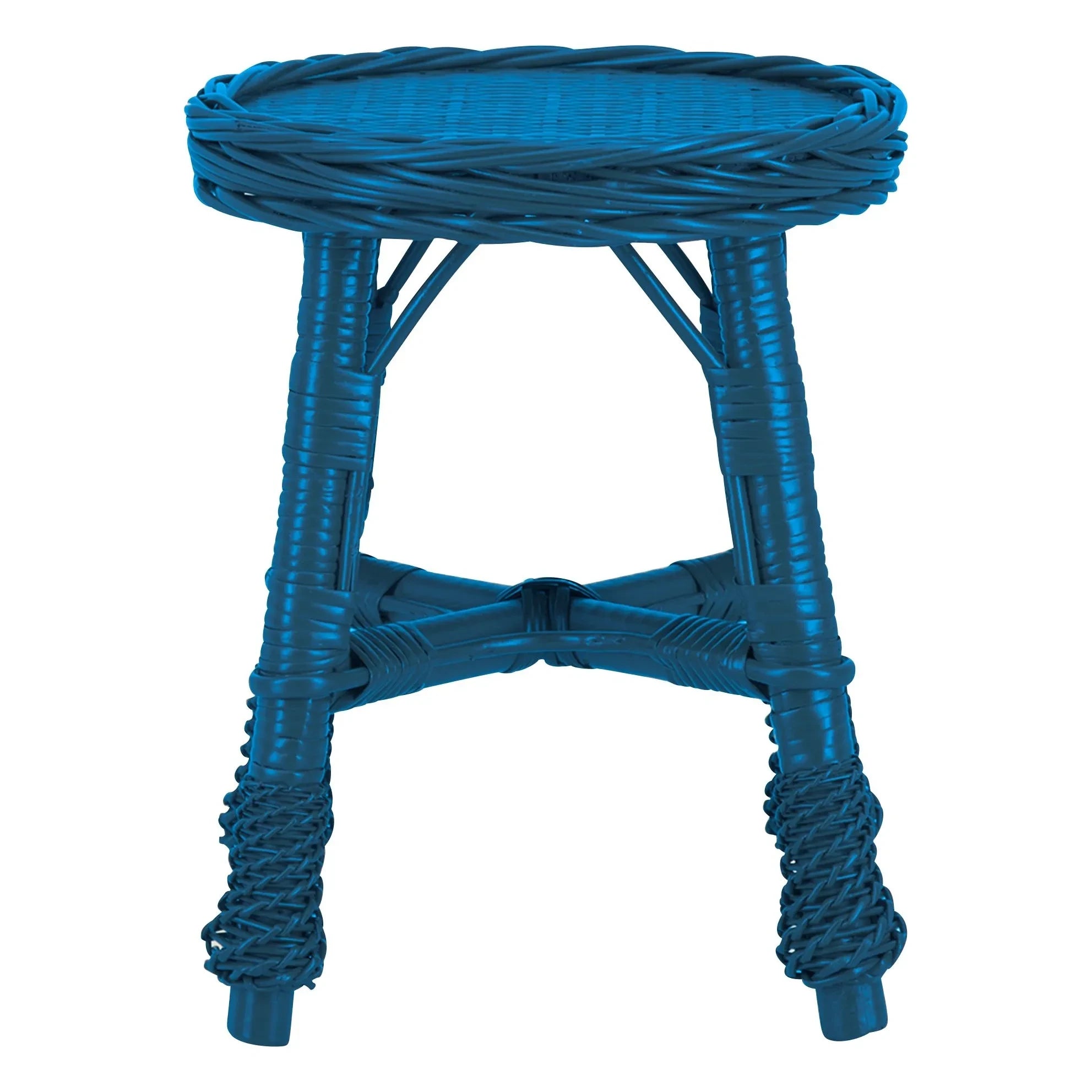 House of Capricorn - Furnas woven wicker stool | Blue