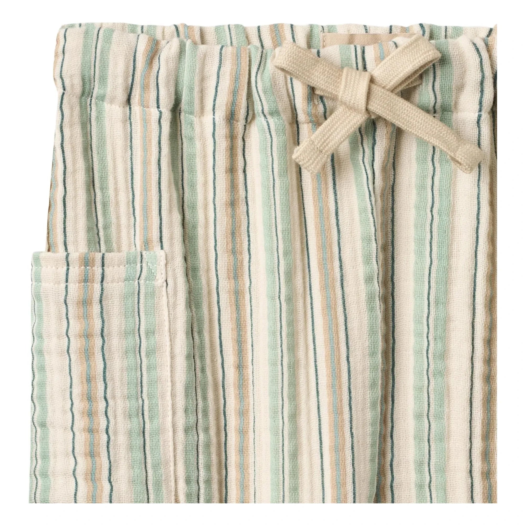 Wheat - Arne Striped Organic Cotton Pants | Light green
