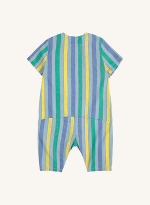 Bobo Choses - Lightweight Denim Striped Jumpsuit | Blue