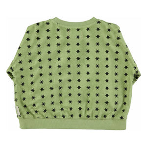 Piupiuchick - Ribbed Star Sweatshirt Organic Cotton | Green