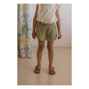 Studio Bohème - Georgette Waffle Shorts Organic Cotton Gauze | Open khaki