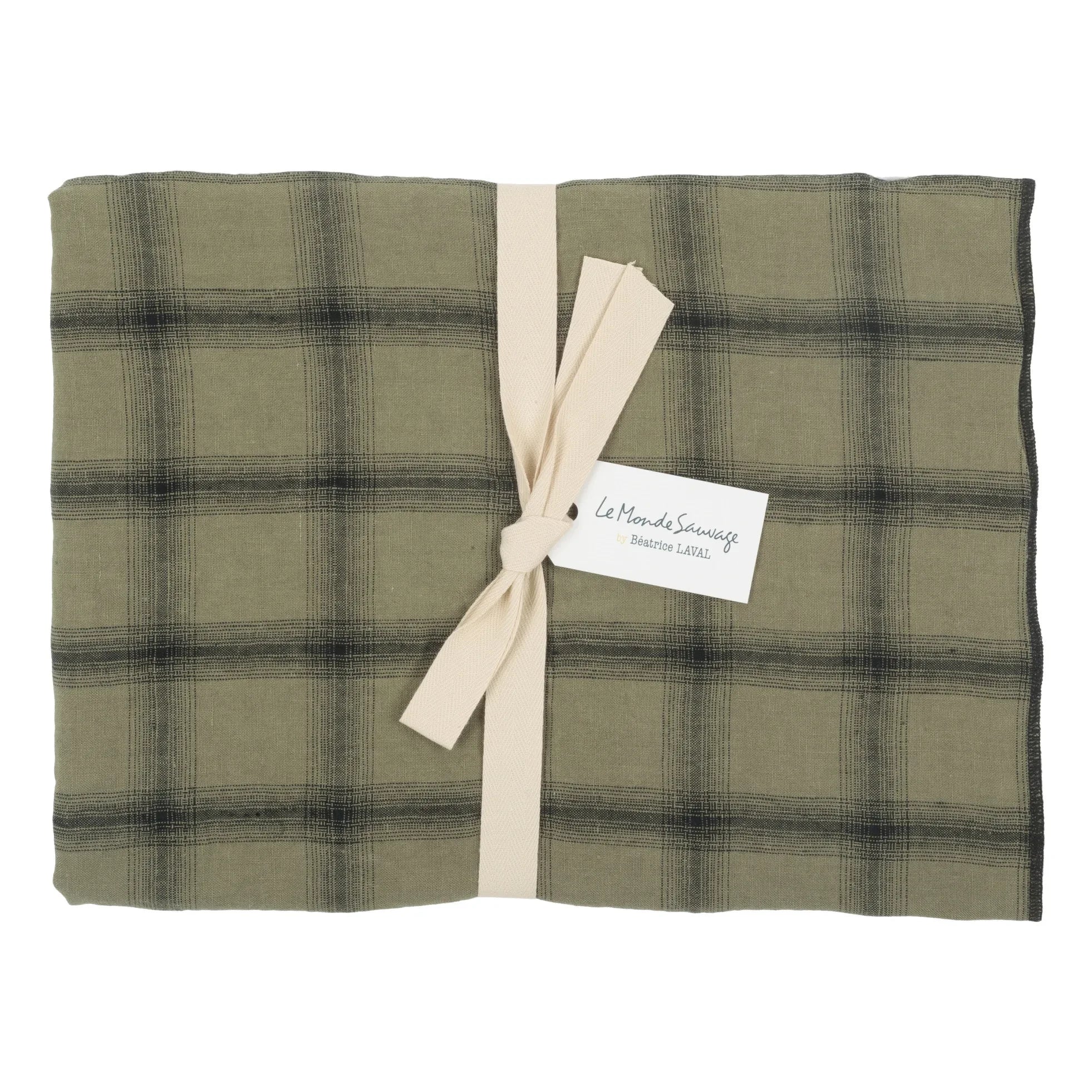 Le Monde Sauvage - Highlands Washed Linen Pillowcase | Khaki