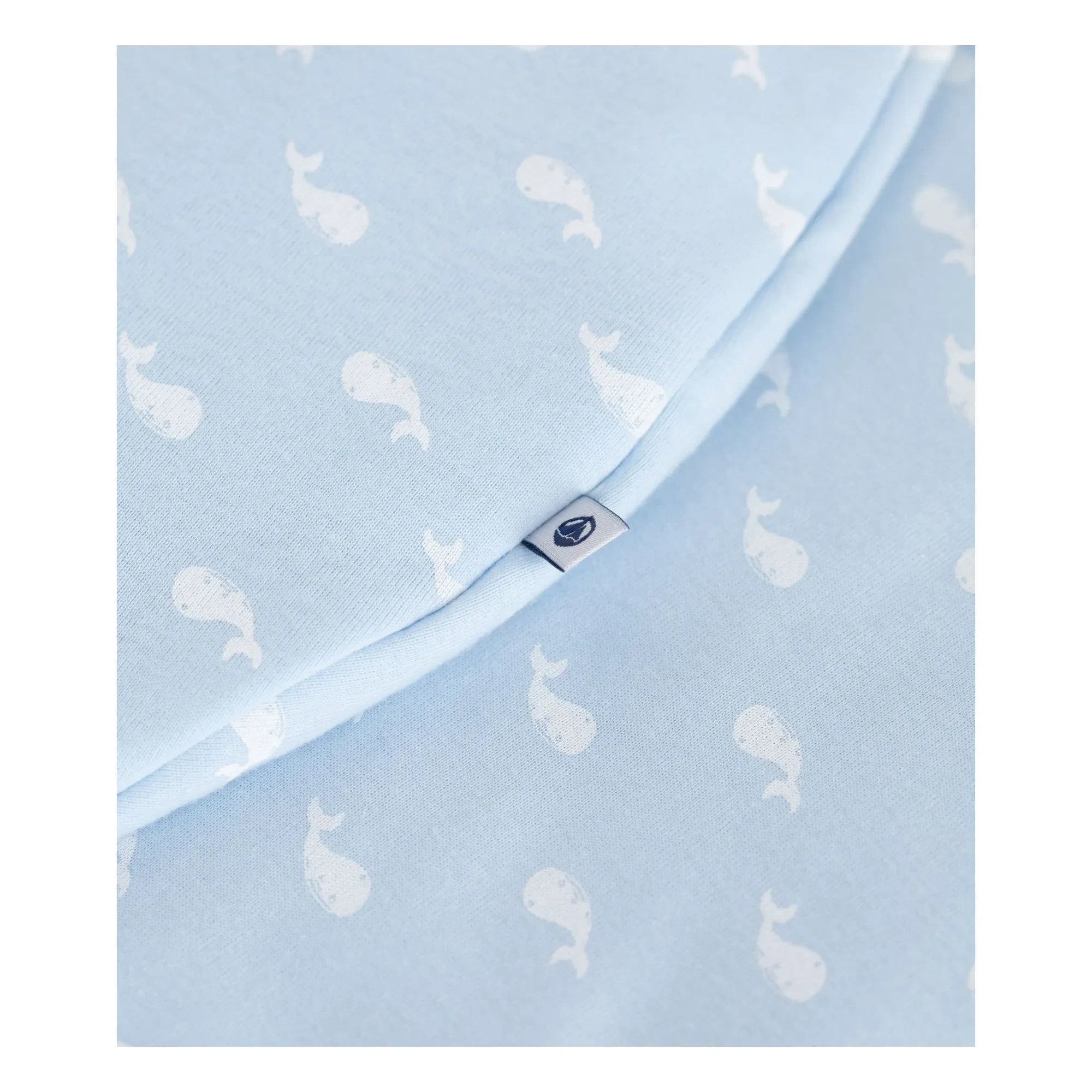 Petit Bateau - Baleines Organic Cotton Sleep Suit | Light Blue