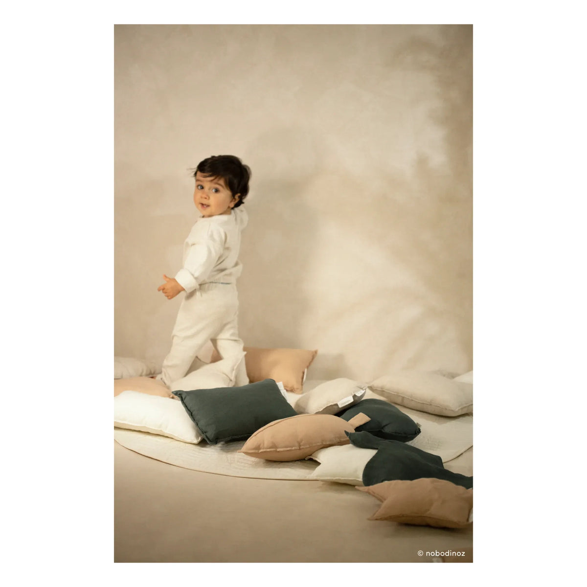Nobodinoz - Cloud Cushion - French Linen | White