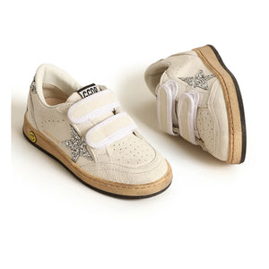 Golden Goose - Ballstar Glitter Velcro Sneakers | Silver