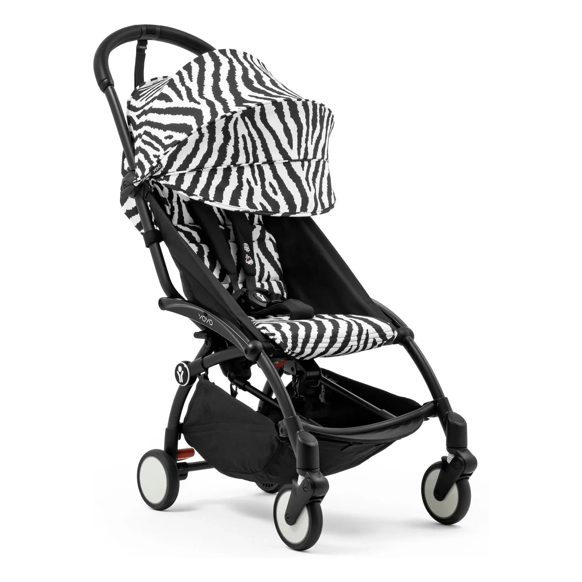 Stokke® - YOYO³ 6+ Pushchair with Black Frame | Zebra