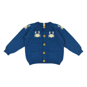 Bayiri - Dancing Crabs Merino Cardigan | Blue