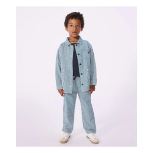 Petit Bateau - Striped Organic Cotton Worker Jacket | Blue