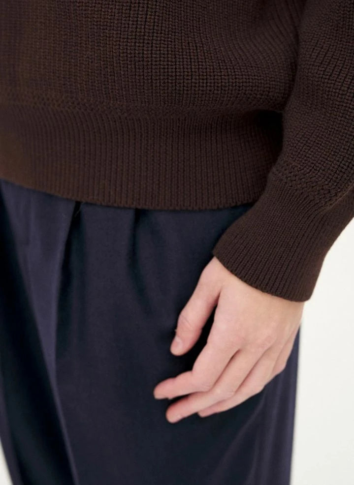 Noyoco - Oslo Sweater Merino Wool and Organic Cotton | Brown