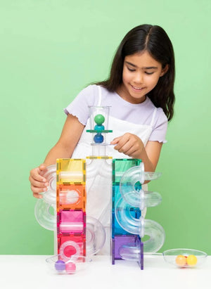 Connetix - Rainbow | 114 Piece Shiny Marble Race Pack
