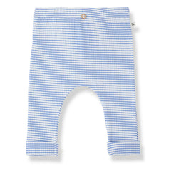 1+ in the family - Striped Gava Fleece Leggings | Light Blue