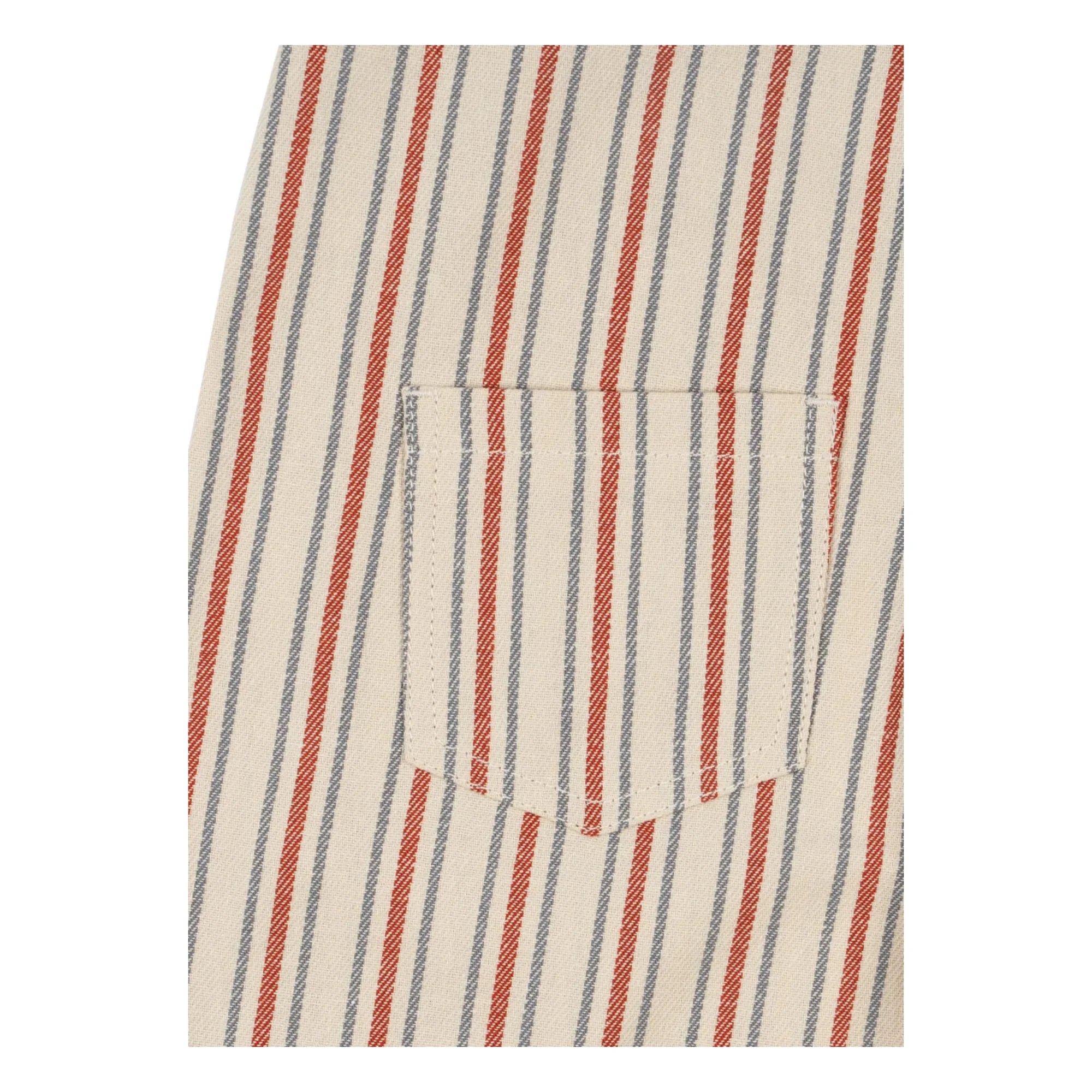 Konges Sløjd - Frankie Striped Organic Cotton Short Dungarees | Beige