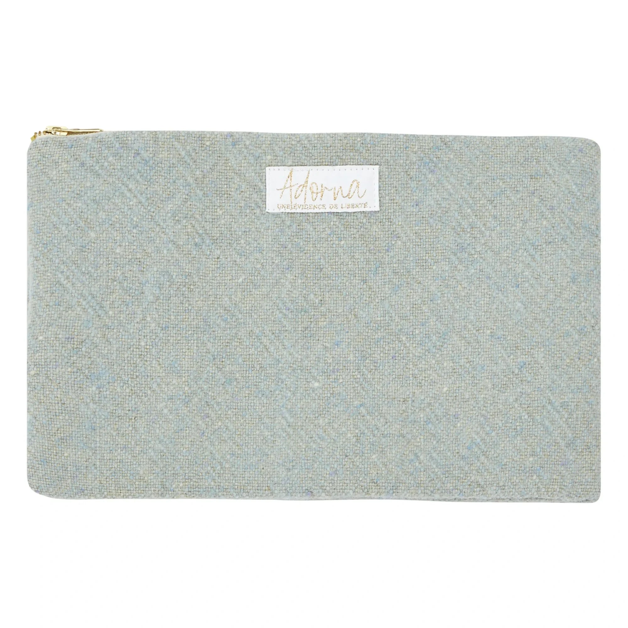 Adorna - Wool and Linen Pouch | Spotted Blue