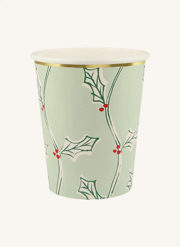 Meri Meri - Block Printed Christmas Cups - Set of 8
