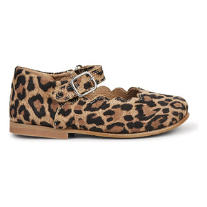 Petit Nord - Scallop Mary Jane Leopard | Brown