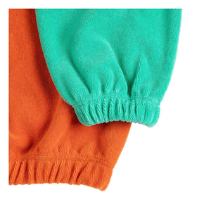 Bobo Choses - Renk bloklu organik pamuklu havlu sweatshirt | Turuncu