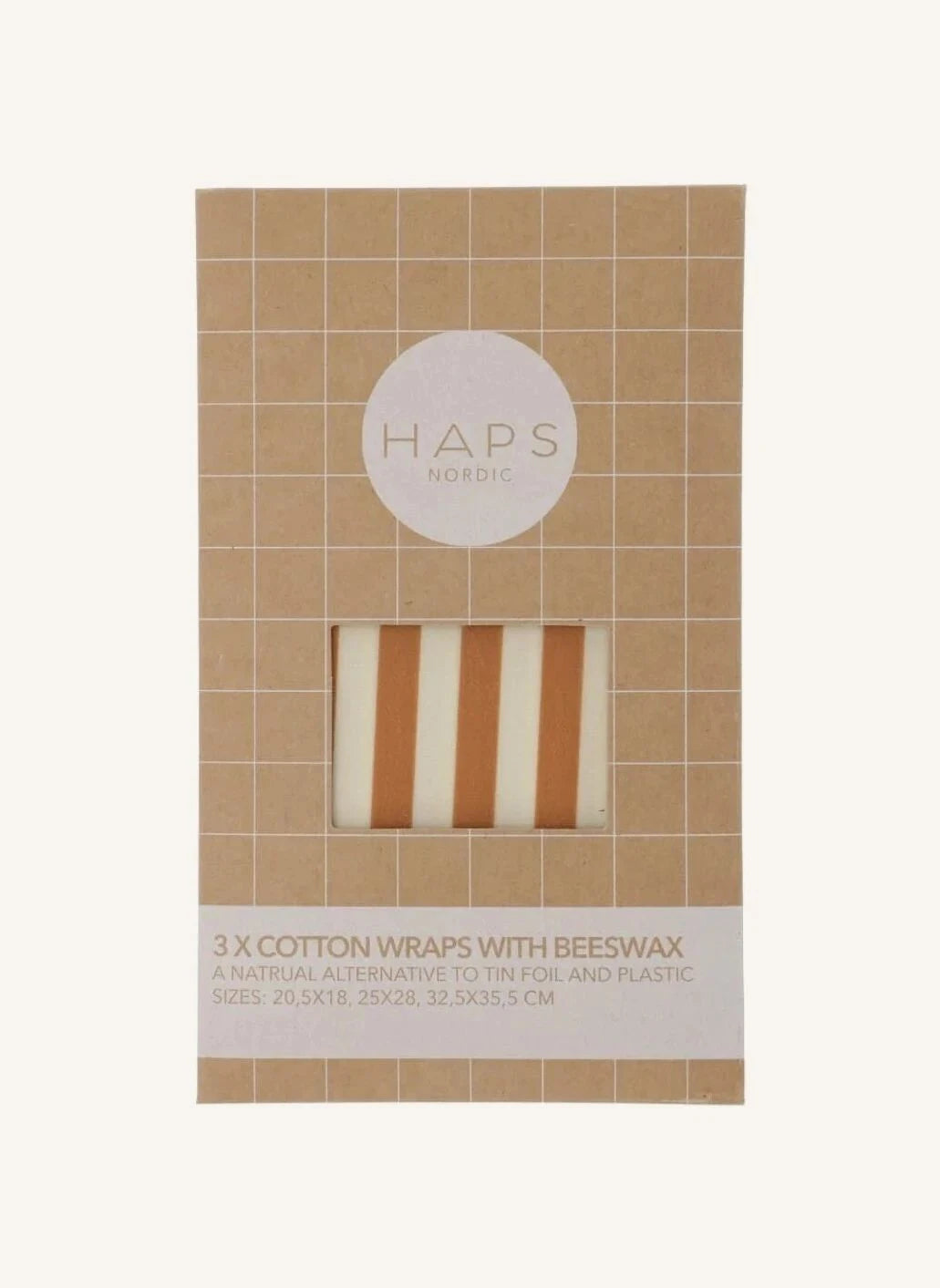 Haps Nordic - Bee Wax Food Wraps - Set of 3 | Terracotta