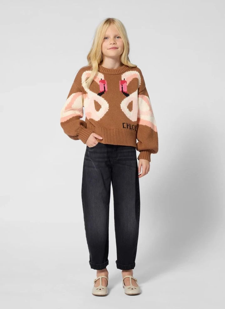 Chloé - Flamants Roses Organic Cotton Sweater | Caramel