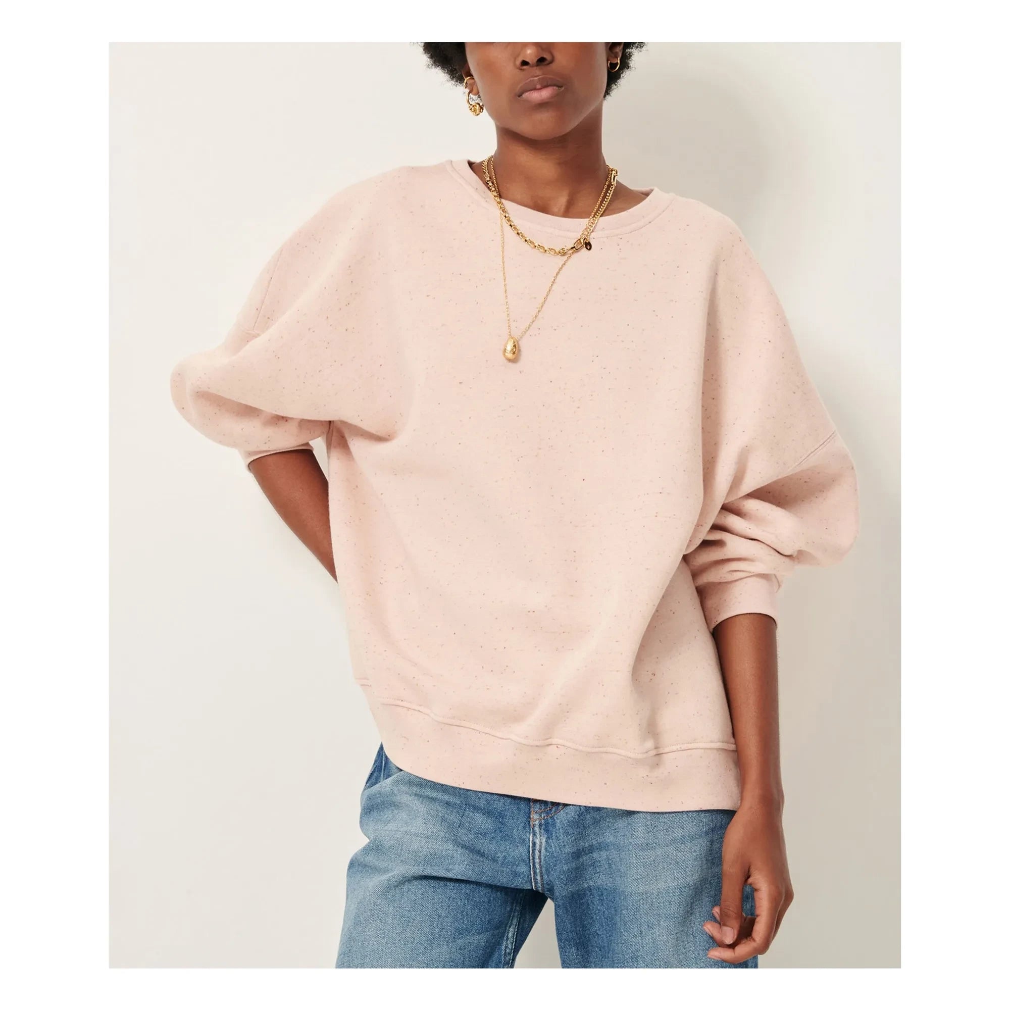 Sessùn - Chebbi Oversized Organic and Recycled Cotton Sweatshirt | Marled Pink