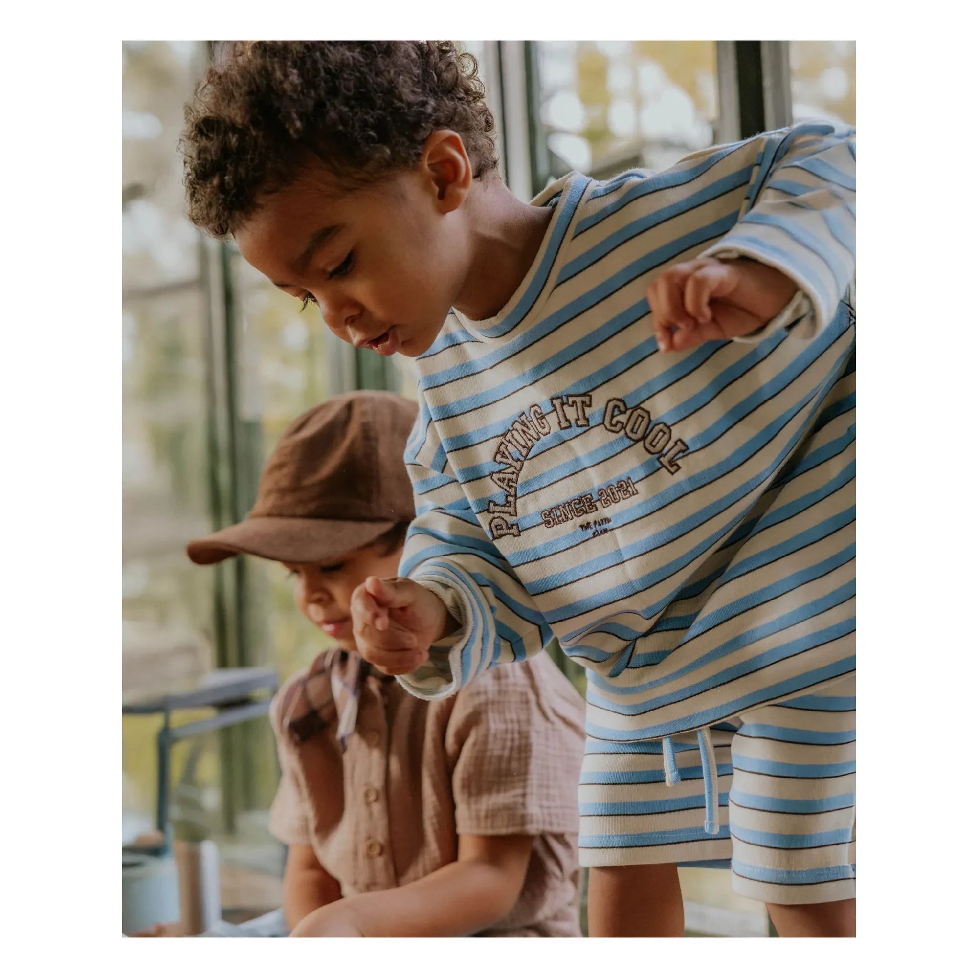 Fliink - Alvin striped organic cotton sweatshirt | Light blue