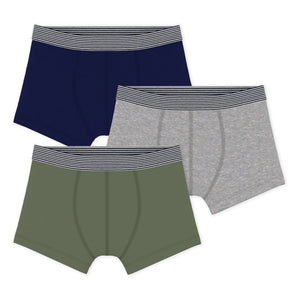 Petit Bateau - Pack of 3 Plain Boxer Shorts | Khaki