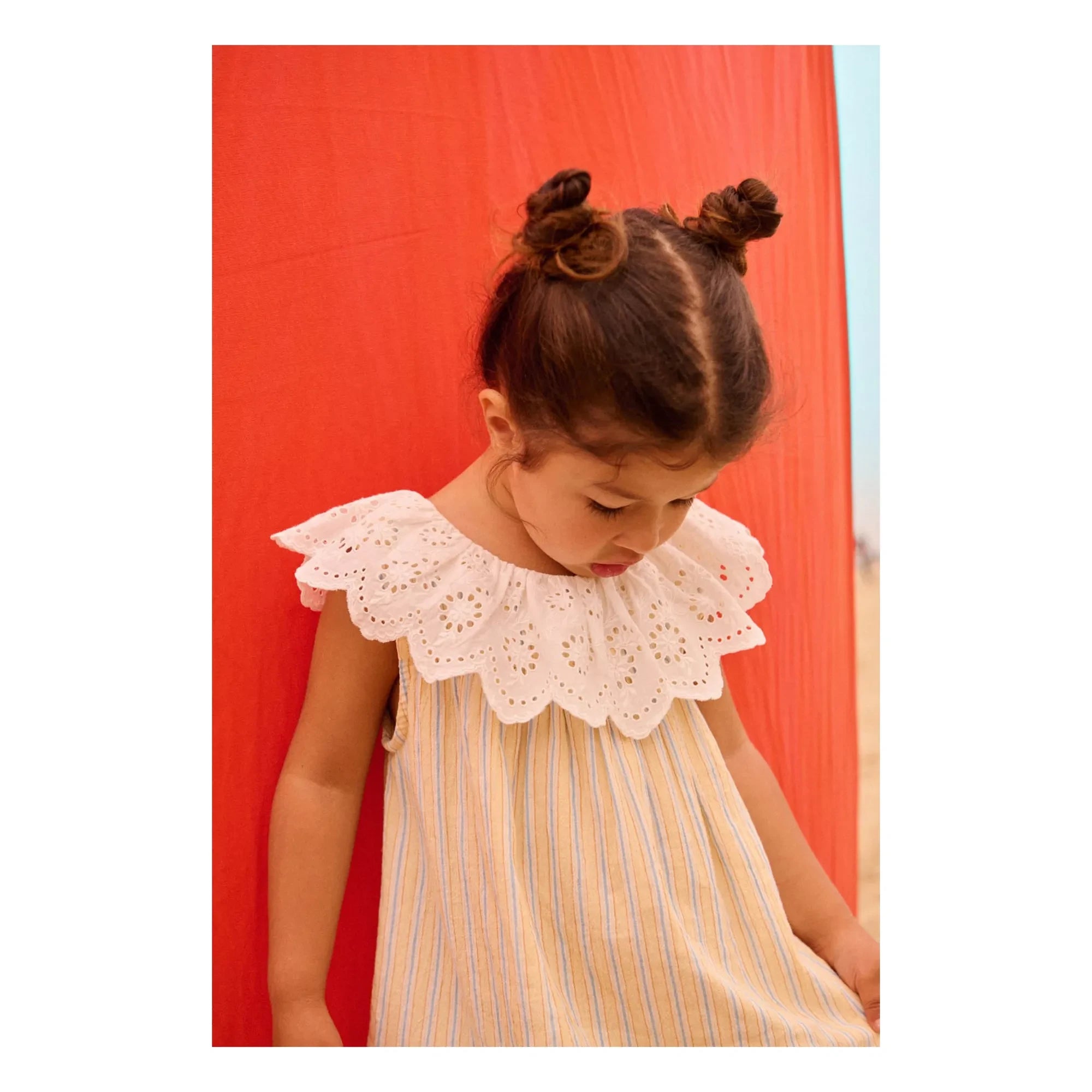 Louise Misha - Danya Striped Organic Cotton Dress | Yellow
