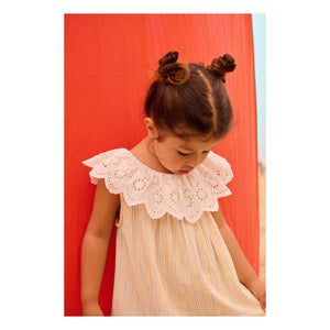 Louise Misha - Danya Striped Organic Cotton Dress | Yellow