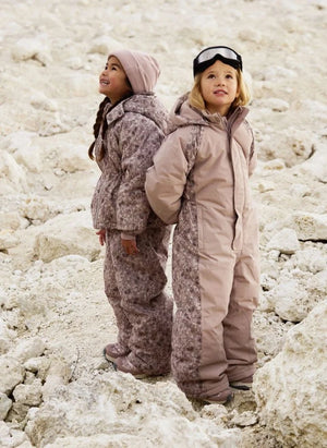 Wheat - Melte Fleurs Ski Suit Made from Recycled Fibers | Light Pink