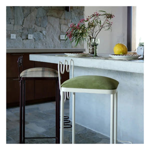Honoré - Dolores bar stool with water-repellent fabric | Khaki