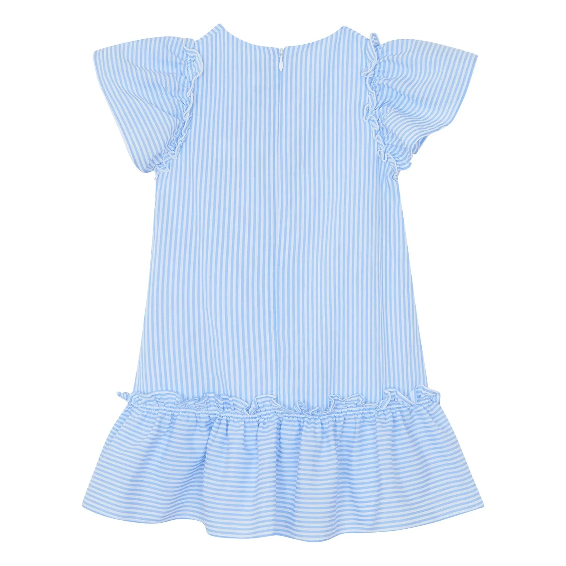 Tartine et Chocolat - Striped Ruffled Dress | Blue