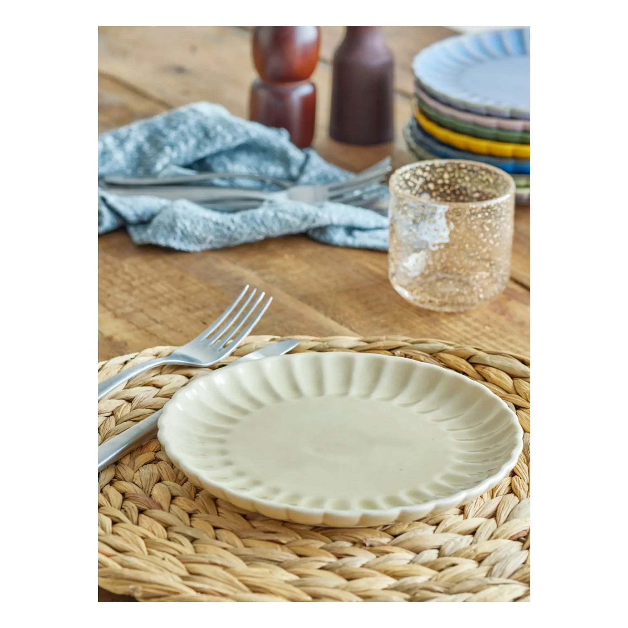 Bloomingville - Latina Stone Clay Plate | Ivory