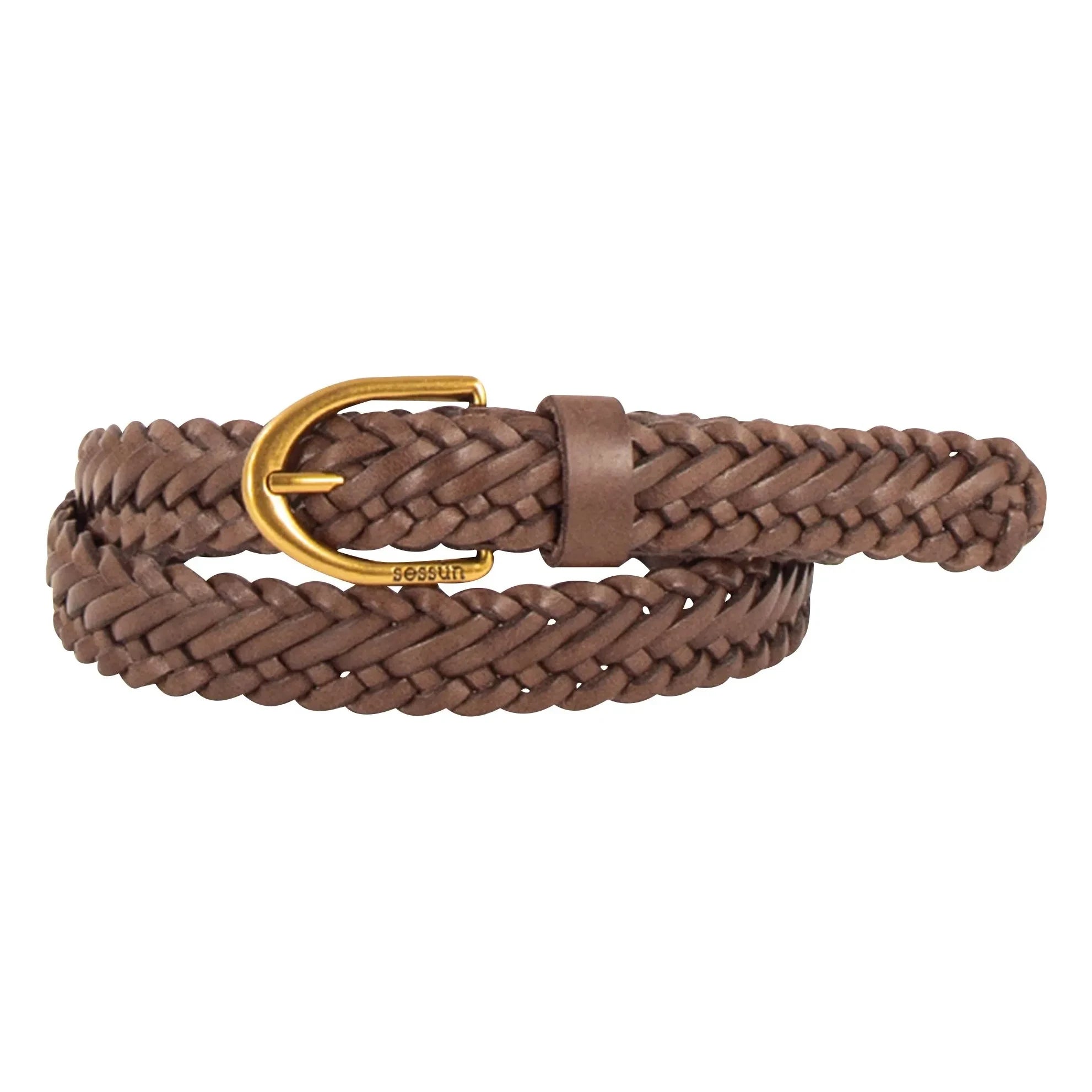 Sessùn - Bonito Knitted Leather Belt | Brown
