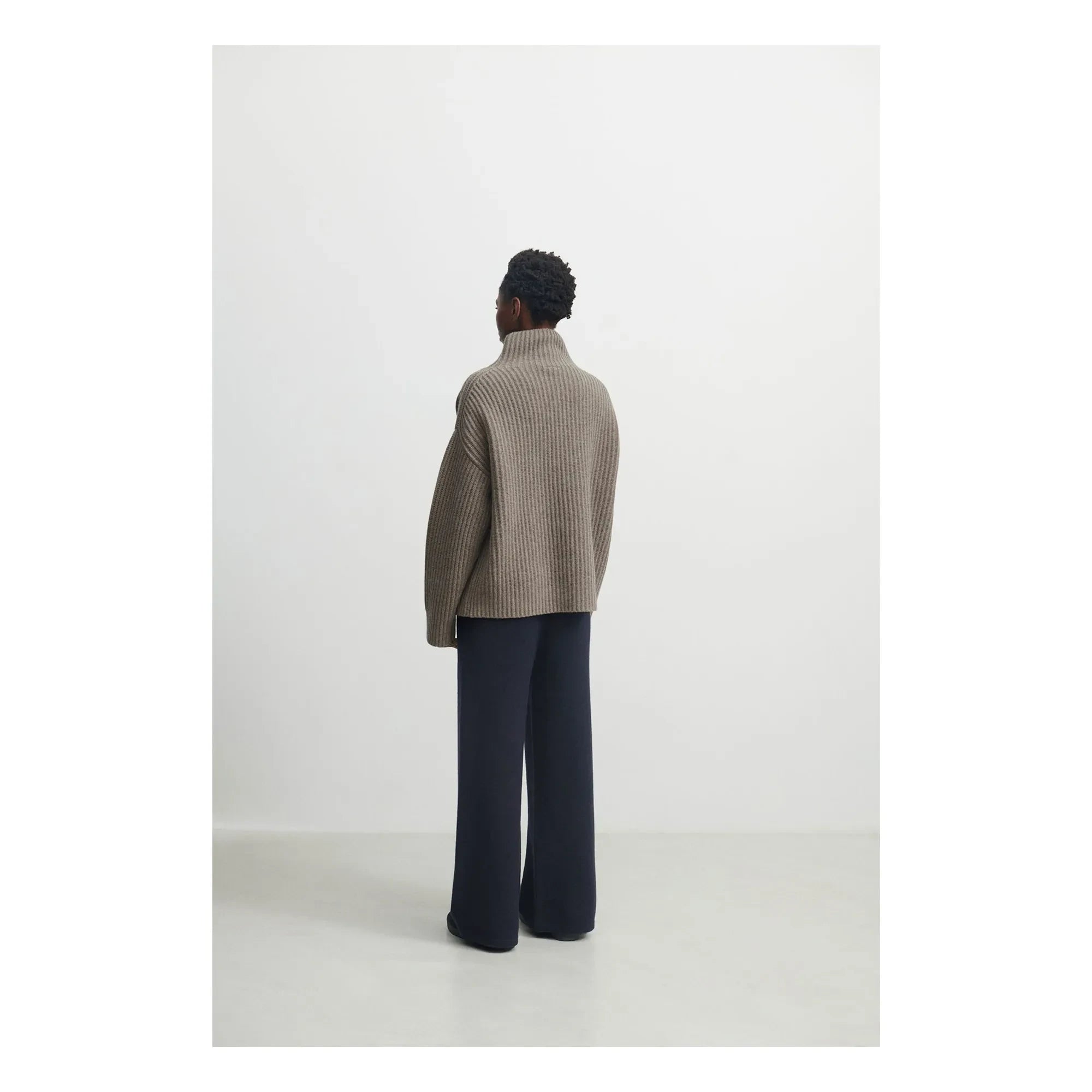 FUB - Ribbed Knit Sweater with Wool Blend - Women's Collection | Beige