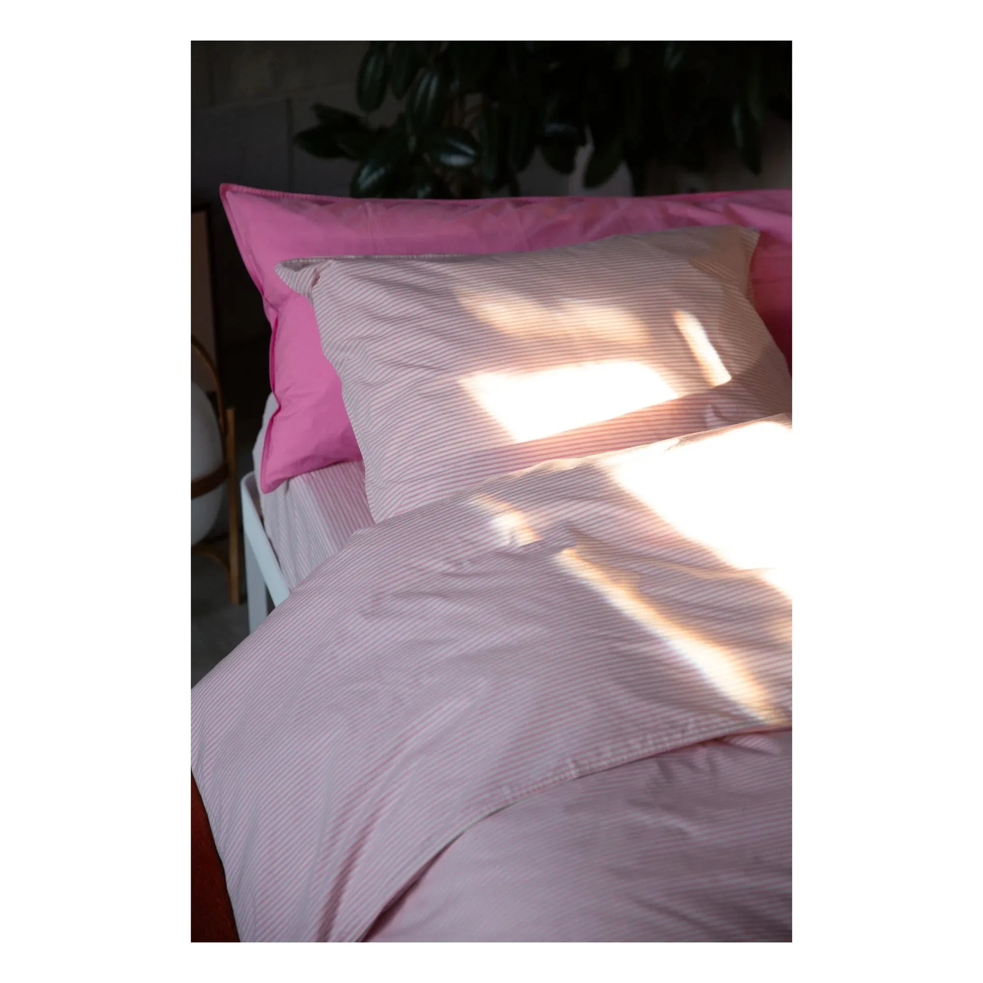 Suite 702 - Striped Cotton Pillowcase | Pink