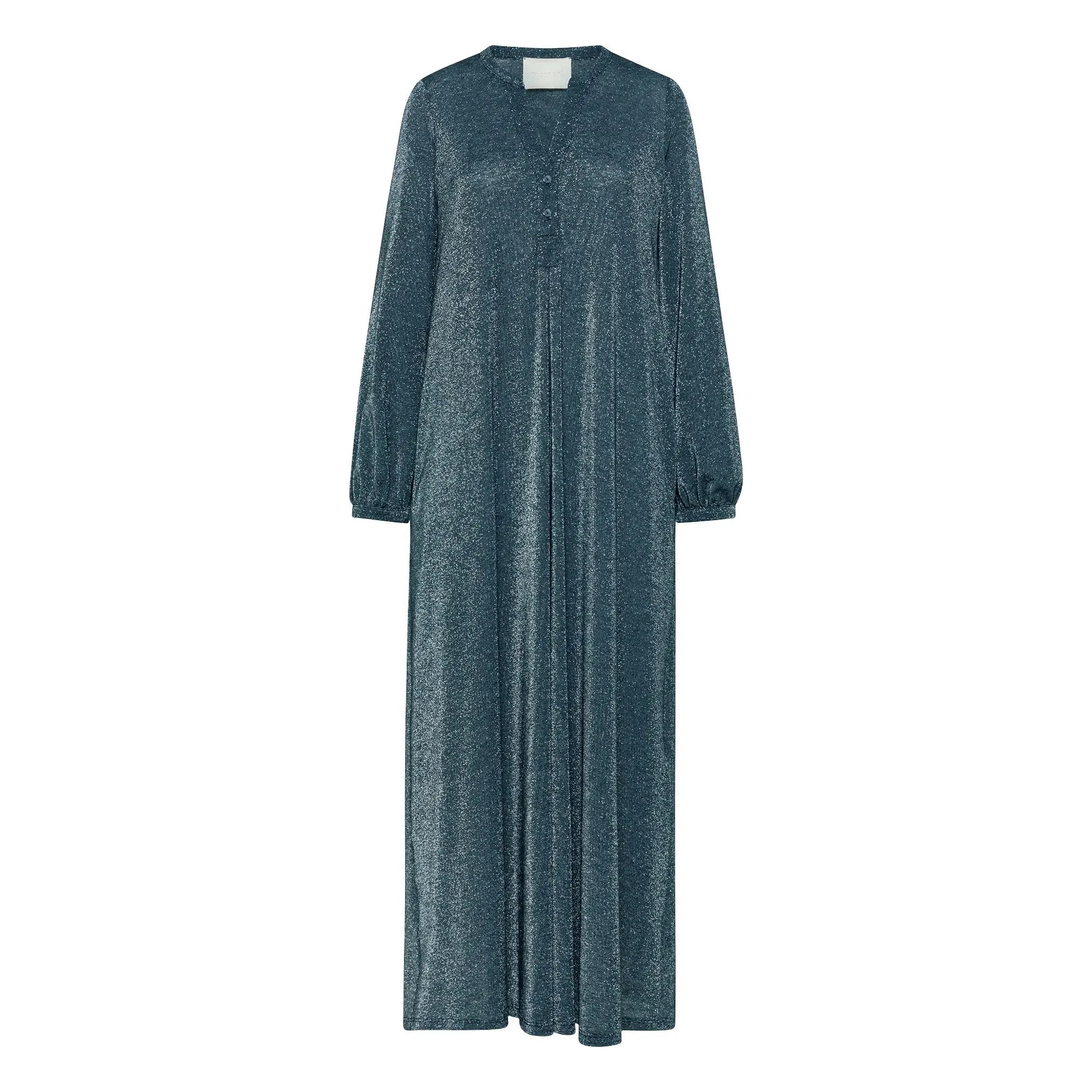 Momoni - Amede Metallic Dress | Silver Gray