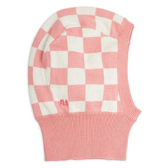 Mini Rodini - Damier organik pamuklu balaklava | Pembe